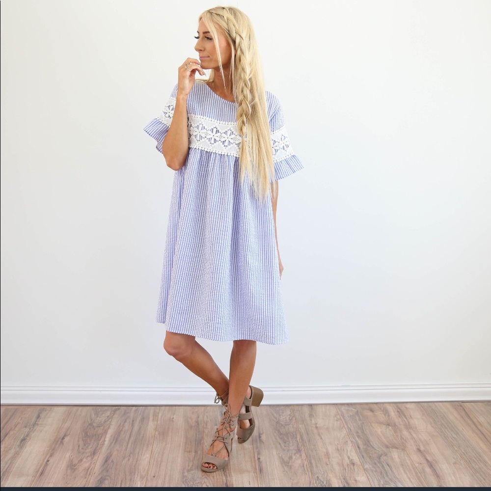 Blue Seersucker dress